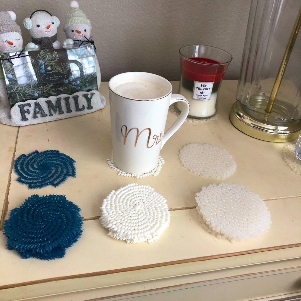 Homemade Coasters ❄️🤍🦋🐚🌊